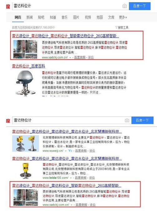 宝鸡SEO外包：雷达物位计优化案例